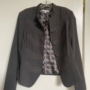 CAbi Gray Military-Style Women's Blazer